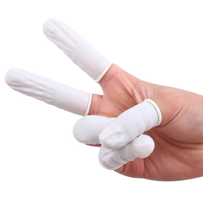 Disposable white finger set beauty beauty curly rubber protective fingers and head hood 100 PC