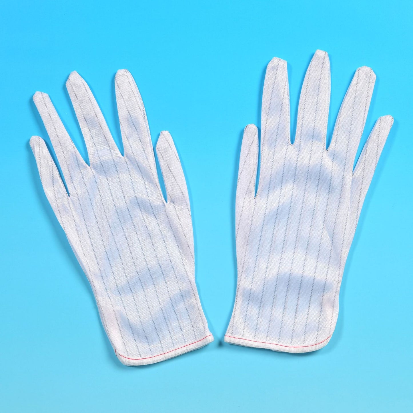 Gants antistatiques d'usine électronique en fibre conductrice de polyester rayé Double face gants ESD 10 paires 