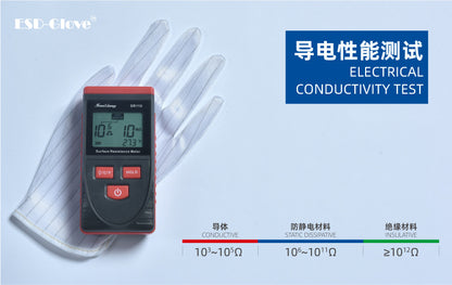 Gants antistatiques d'usine électronique en fibre conductrice de polyester rayé Double face gants ESD 10 paires 