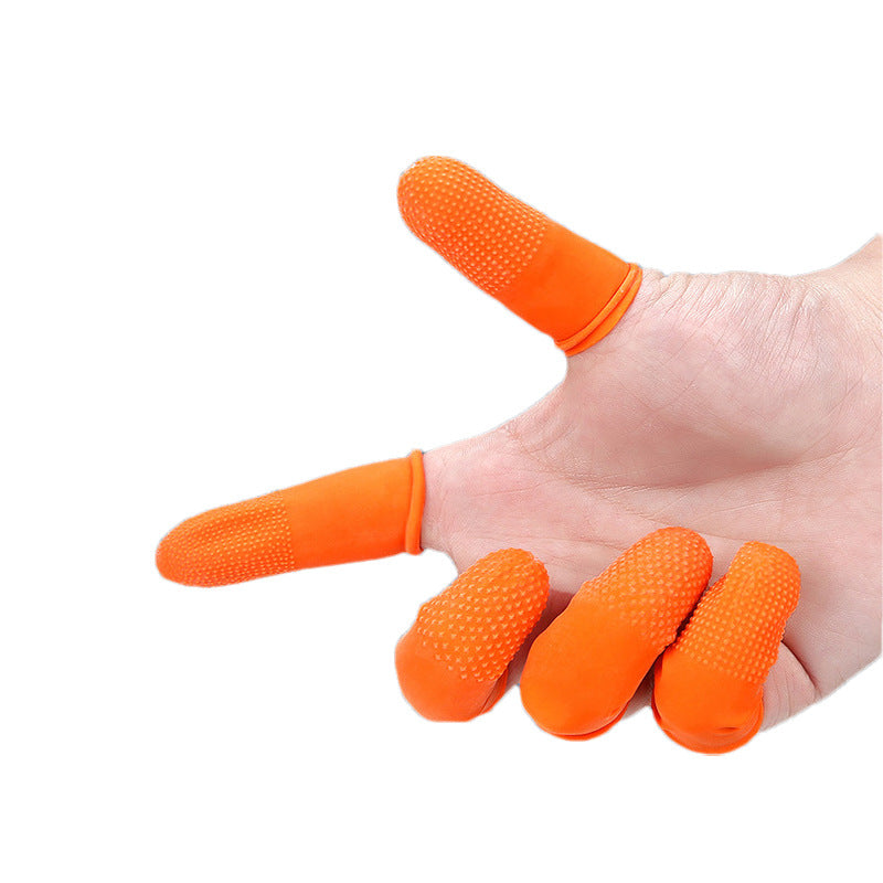 Couvre-doigts antistatiques jetables en latex à points ronds pour la protection du travail, couvre-doigts pour compter les espèces, couvre-doigts antidérapants industriels, couvre-doigts en caoutchouc épaissi, 100 pièces