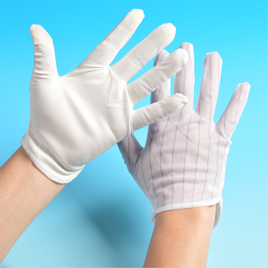 10 paires de gants électrostatiques en tissu sans poussière en fibres ultra-fines résistant à la sueur, propres et respirants